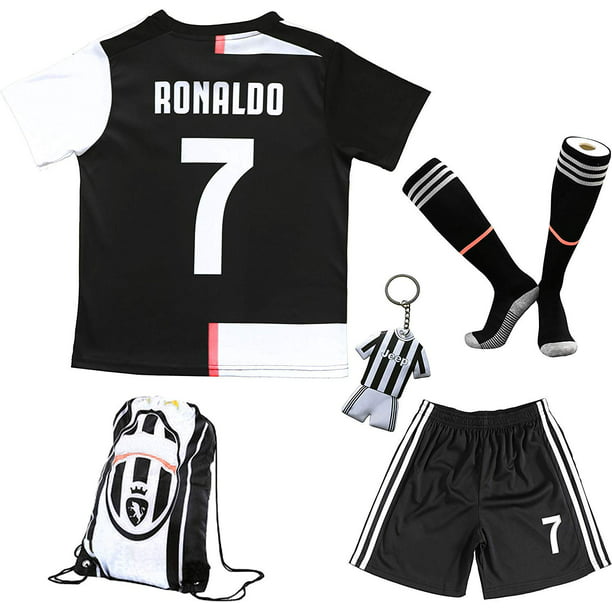 BIRDBOX Youth Sportswear C.Ronaldo 7 Kids Home Soccer Jersey/Shorts Bag Keychain Football Socks Set